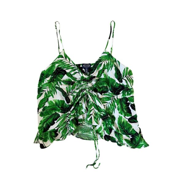 SCOOP NYC Palm Leaf Tropical Print Ruched Tank Top Size XXL - Picture 6 of 6